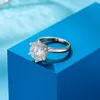 Trouwringen GRA 5.0ct Verlovingsring Vrouwen 14K Wit Vergulde Lab Diamanten Ring Sterling Zilveren Trouwringen Fijne Sieraden 231208