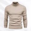 Herensweaters Nekbeschermingsweater Hoge kraag Gebreid Warm Zacht Herfst-wintertrui Met slanke pasvorm Effen kleur Anti-krimp