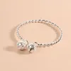 Bracelet NBNB Arrivent 2 cloches Bracelet torsadé pour femmes romantique femme manchette plate couleur argent fille fête main bijoux cadeau