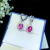 Kettingen met hanger Natuurlijk roze topaas Oornagels Eenvoudige stijl 925 zilver Klassieke sfeer 231208