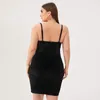 Vestidos casuales Europa y América Estilo elegante de las mujeres grandes Cintura Wrap Hip Strap Velvet Banquete Vestido Fiesta para mujeres