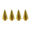 Decorações de Natal 4pcs 10cm Pequena árvore decorativa Fake Pine Diy Mini Artificial Santa Snow Home Navidad