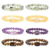 Strang 8mm Naturstein Perlen Armband Heilung Reiki Quarze Quadratische Form Citrinen Amethysten Rose Rosa Armbänder Für Frauen Männer