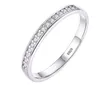 Anel de noivado feminino pequeno zircônia diamante meia eternidade aliança de casamento sólida 925 prata esterlina promessa anéis de aniversário r0122646