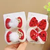 Hair Accessories Year Baby Girls Hairpins Princess Red Flower Bow Soft Plush Headwear Barrettes Kids Clips For Gifts