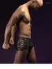 Caleçons hommes boxeurs shorts sous-vêtements transparents Lingerie pantalon noir Super Sexy Wetlook Boxer W850537