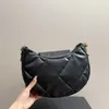 Nova lua saco cc saco chian bolsa designer bolsas de alta qualidade couro luxo sacos de ombro vintage clássico diamante treliça pequena sacola 231211