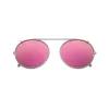 Polarisierte runde Clip-on-Sonnenbrille, Unisex, rosa Beschichtung, Spiegel-Sonnenbrille, fahrende Metall-Oval-Shade-Clip-on-Brille uv400255F