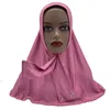 Ethnic Clothing Soft Cotton Snap Fastener Hijab Scarf Ready To Wear Headscarf Neck Head Full Cover Women's Wraps Muslim Turkey Kaftan