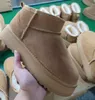 أحذية غير رسمية مصمم امرأة منصة أستراليا فور دافئ أحذية حقيقية كستناء الكستناء في الكاحل رقيق للنساء