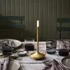 Estatuetas decorativas recarregável sem fio toque lâmpada de mesa para decoração vela quente luzes cabeceira portátil acampamento noite 231207