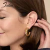 Pendientes de aro Joolim joyería de alta gama PVD impermeable Vintage Croissant en forma de media luna pendiente de acero inoxidable para mujer