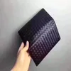 Sell New Fashion Classic Black Wallet Whole Männer Frauen Leder Strick Geldbeutel Lady Ladies Long Tasche Clutch Bag Original Box Ca284k