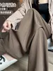 Pantalon femme costume en coton bicolore pour femmes 2024 printemps blanc pantalon à jambes larges noir taille haute chaussettes droites minces