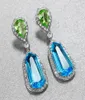 Orecchini pendenti lunghi di lusso orecchini lunghi di perle per le donne Grandi zirconi geometrici eleganti accessori per feste da donna Moda 3341303
