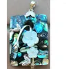 Colares Pingente Belas Jóias Zelândia Abalone Mãe De Pérola Shell Folha Flor Bead PWB1216