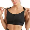 Yoga Outfit Lady Sports Sutiã Apoio Mulheres Front Zipper Fechamento Cross Back Design Sem Fio Respirável Para Correr