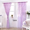 Curtain Windows Light Filtering Drapes Lightweight Leaves Printed Window Voile Panel For Living Room Bedroom Bathroom 100x200cm