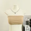 Canotte da donna Sexy con spalle scoperte Solid Backless Sweet Top Chic senza spalline Crop Moda coreana Bare Navel Camis Summer Women Tank