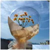 Украшение вечеринки Модный светодиодный светящийся воздушный шар Букет Прозрачный пузырь Роза Подсолнух Лилия с палкой Бобо Шар День святого Валентина Gif Dhe2Q