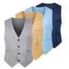 Gilets pour hommes à la mode hommes costume couleur unie grande couture simple gilet de printemps sans manches