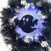 Decorative Flowers Halloween Lighted Wreaths Glow Decoration Wreath Hallway Door Wall Horror Party Hanging For Room