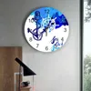 Orologi da parete Art Design Blue Anchor Timone Orologio 3D Moderno Breve Soggiorno Decorazione Orologio da cucina Decorazioni per la casa