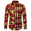 Men's Casual Shirts Button Shirt Dashiki African Print Long Sleeve Tops Traditional Couple Clothes Hip Hop Ethnic Style Streetwear