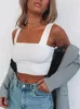 Camisoles tankar mode sexig t-shirt midriff-baring topp