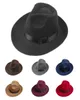 Vintage masculino feminino chapéu de feltro duro aba larga fedora trilby panamá chapéu gangster alta qualidade 2020 new8879665