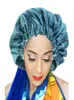 Nytt afrikanskt mönster Print Bonnet Women Day Night Sleep Cap Double Layer Satin Turban Extra Large Head Wear Ladies Head Wrap HAT3895449