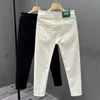 Calças de brim masculinas calças de trabalho desgaste masculino cowboy calças estiramento branco para homens cônico elástico y 2k vintage estilo coreano algodão baggy oversize