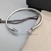 Dy Designer Braclet Twisted Wire Round Head Luxury Armband Armband Cable X Gold Silver Women Fashion Versatile Platinum Plated Hemp Trend Hot Selling Smycken