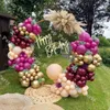 Decoração de festa 176 pcs rosa pérola vinho vermelho balões guirlanda arco aniversário senhora 40th 50th ballon kit pêssego globos suprimentos