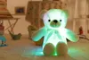 Poupées en peluche 3075CM lumineux créatif éclairage LED ours en peluche jouet animal en peluche coloré cadeau de Noël brillant pour garçon fille 231211