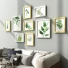 Frames 9Pcs/Set Natural Wood Picture Wall Decor Po Frame For With Plexiglass Classic Wooden Hanging