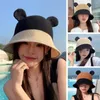 Geniş Memlu Şapkalar Sevimli Nefes alabilen güneş koruyucu güneş kovası şapka balıkçı plaj kapağı