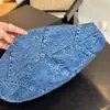 Borsa a tracolla da donna in tinta unita di design di lusso Borsa a tracolla in denim con catena a reticolo di diamanti di grande capacità di moda classica Borsa sottomanica di alta qualità con doppia lettera