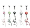 D0067 5 Colors Button Piercing Rings JFJ0205 10pcs Lot Fashion Charm CZ Stone Navel Belly Dangle Piercing Smycken Unbei3080545