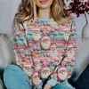 Kobiet batorzy kawaii Swoy Santa Claus for Women Autumn O-Neck Ogólna świąteczna bluza moda pullover 3D Druku