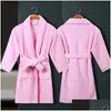 Towels Robes Children Toweling Terry Cotton Bathrobe Boys Kids Thicken Winter Bath Robe Little Girls Dressing Gown L171 231208 Drop De Dhn2J