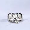 Cluster Rings Vintage 925 Thai Silver Funny Cute Little Frog Ring For Male Female Adjustable European American Trendy Animal Unisex