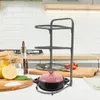 Кухонная стойка для хранения кастрюля удобная сковорода с тяжелой службой поставки многофункциональных многоуровневых многослойных стоек