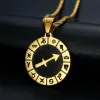 Aquarius 12 Constellations Collier d'anniversaire Cadeaux 14K Jaune Amulette Pendre Zodiaque Sig Bijoux Collier