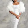 Vestidos casuais vestido feminino temperatura slim fit u-pescoço lantejoulas manga de penas noite áfrica roupas de casamento 2023