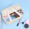 Kosmetiktaschen Hüllen Brief Patches Transparente Make-up Modetasche Beauty Case Wasserdicht Großes Make-up Reise-Kulturset 231208