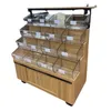 Supermarket double-sided four layer scattered snack cabinet, loose snack food, candy, biscuits, dry goods shelf, circular display cabinet