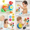 Bath Toys Baby Toy Sunction Cup Track Water Games Children Bathroom Monkey Caterpilla Shower For Kids Birthday Gifts Drop Delivery Mat Dhfv8