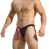 Underbyxor män sexig plus storlek underkläder nylon andningsbar u konvex kontrast trosor shorts grossist