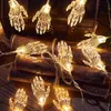 Украшение струнами Гирлянды Прозрачный скелет Ручной формы Подвесной светильник для вечеринки Водонепроницаемый жуткий светильник на батарейкахLED LEDLED313h